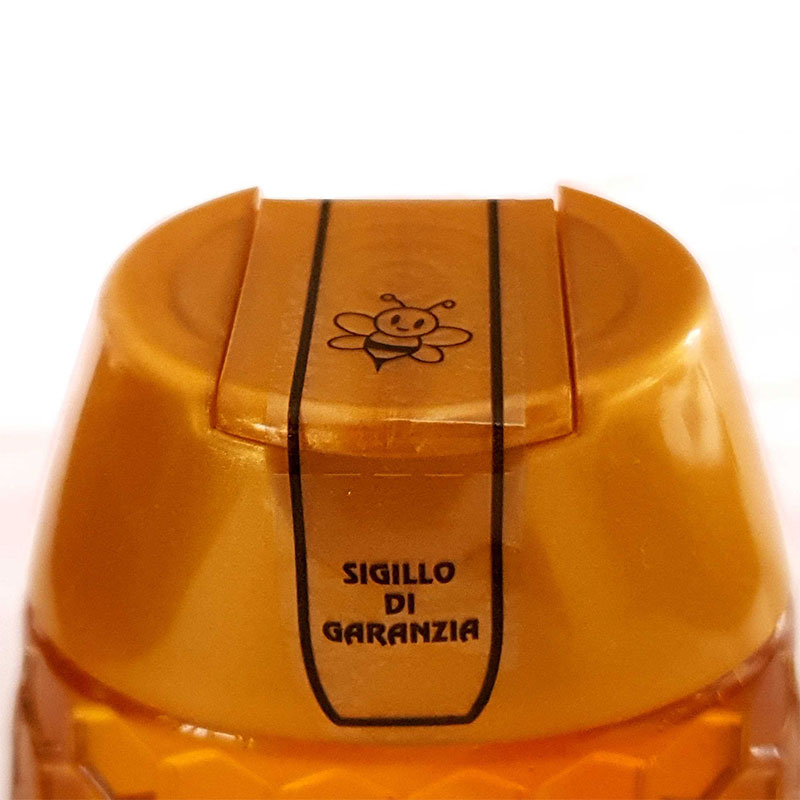 Dosatore per vaso di miele in plastica per alimenti di colore giallo con  stampa - Apicomp